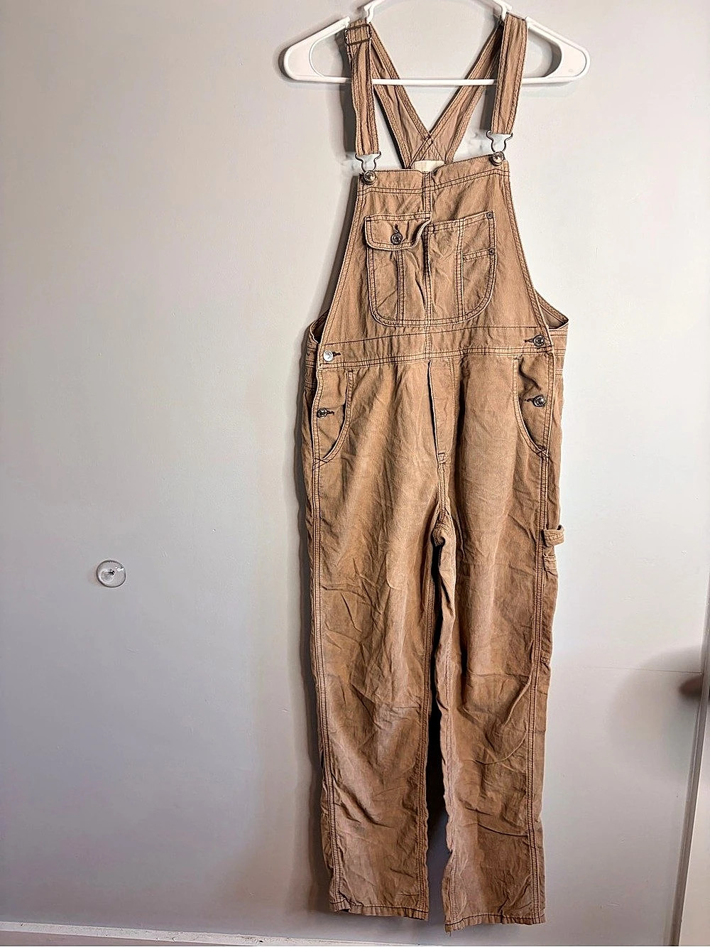 American Eagle Corduroy Brown Cotton Overalls Size Small